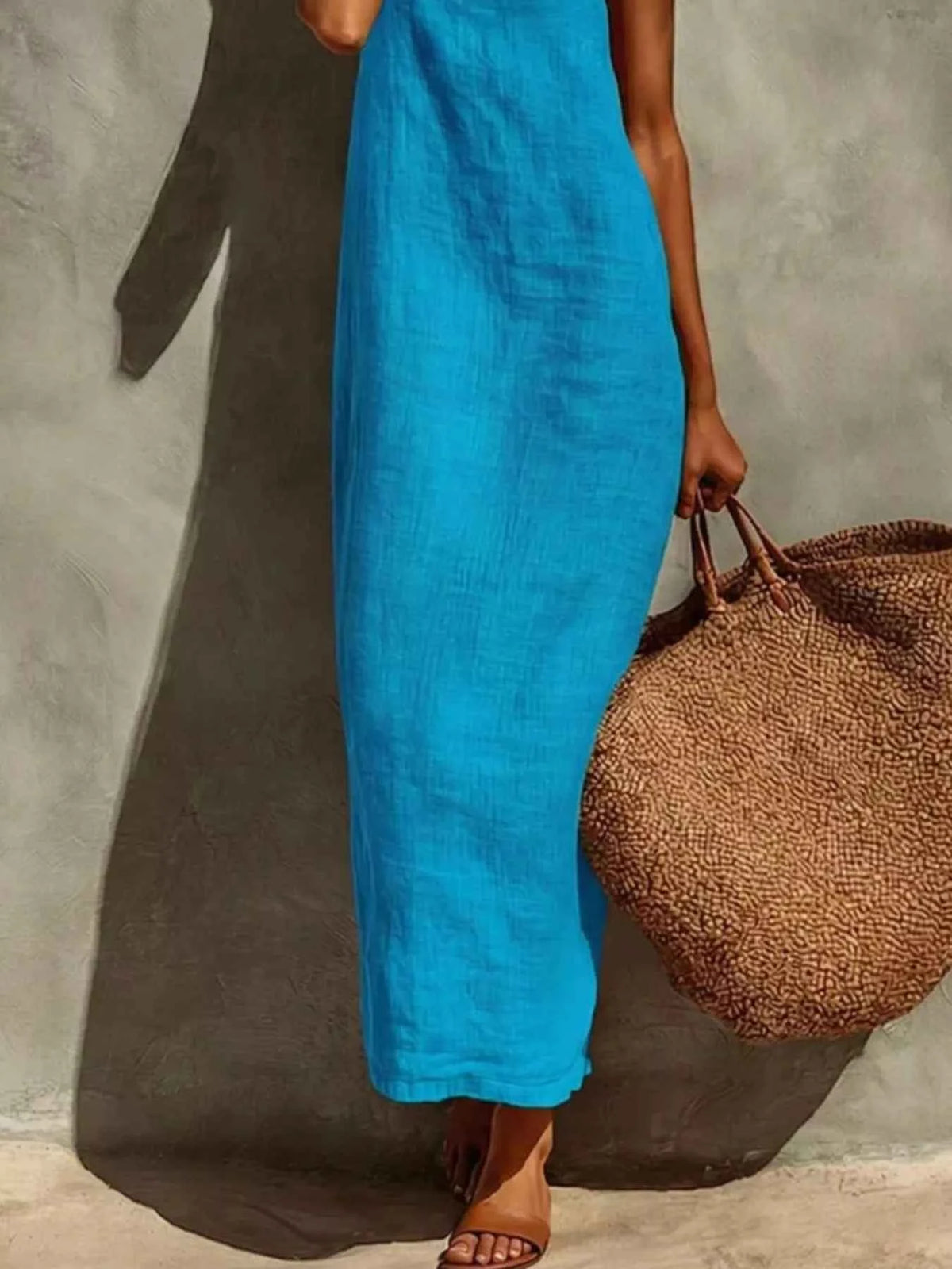 Elevate Your Wardrobe with Our Sleeveless Linen Maxi Dress