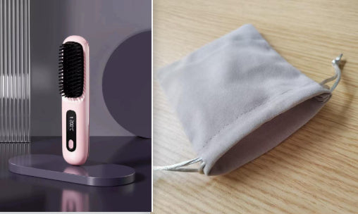 Wireless hair straightener brush for smooth hair