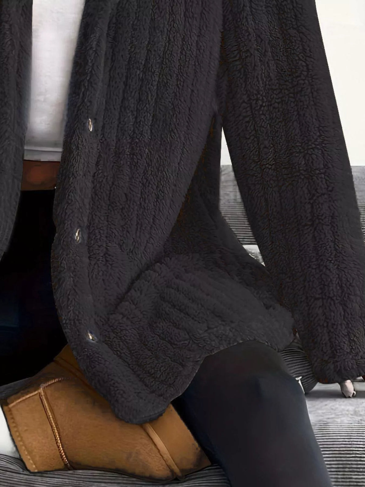 Plus Size Fleece Hooded Jacket women&