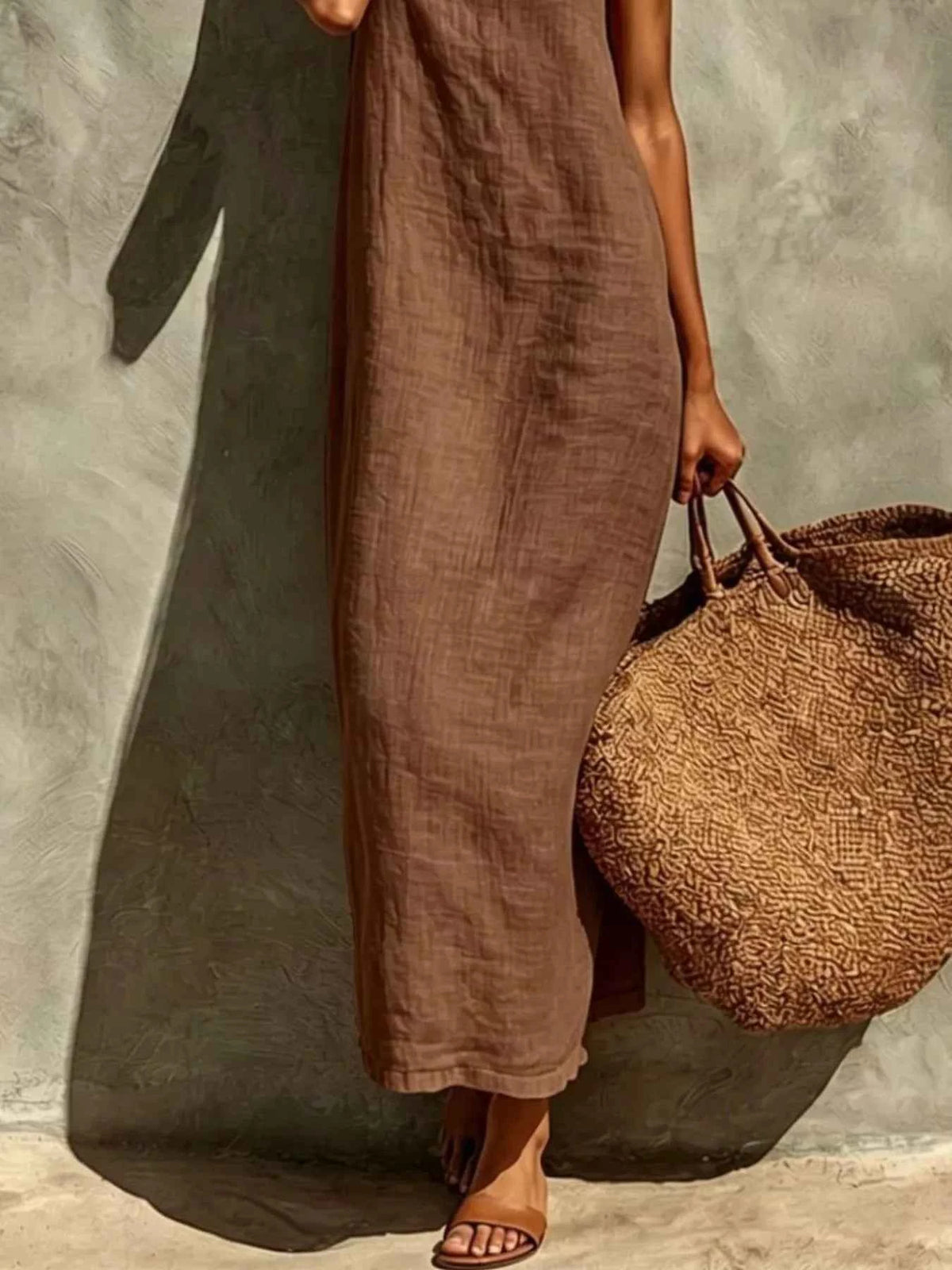 Elevate Your Wardrobe with Our Sleeveless Linen Maxi Dress