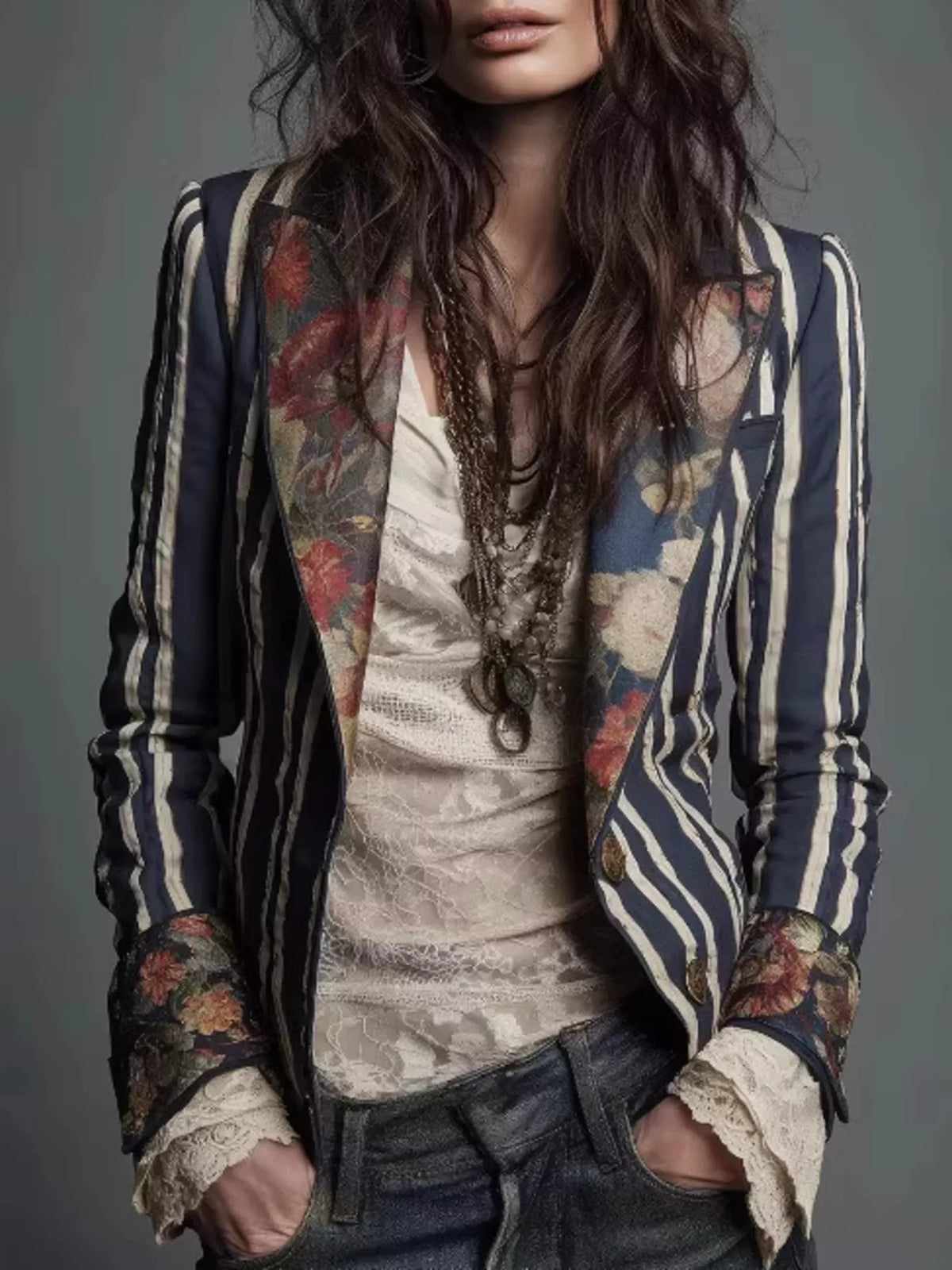 Slim Fit Floral Blazer – Women&