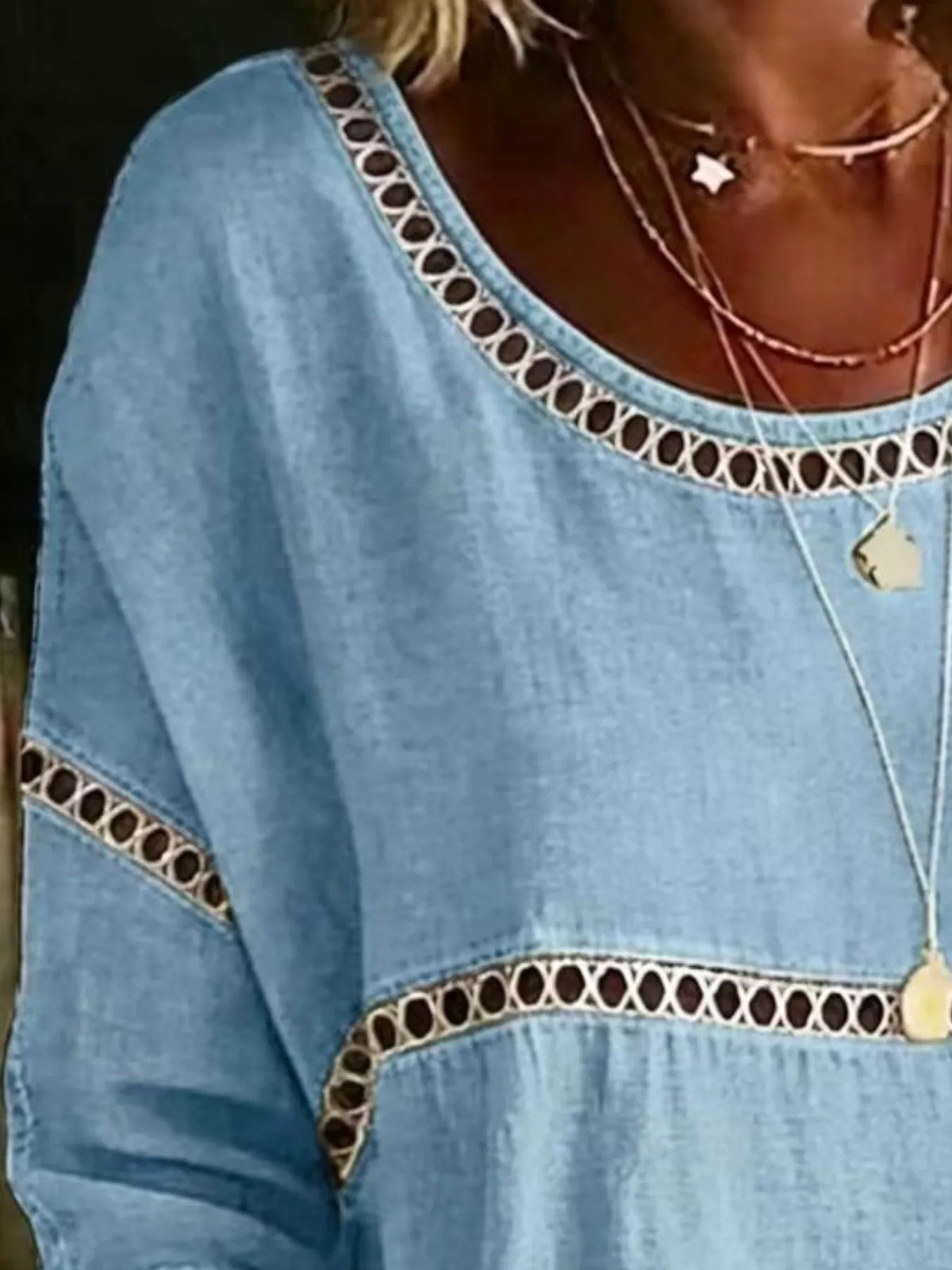Plus Size Hollow Out Top hollow-out design