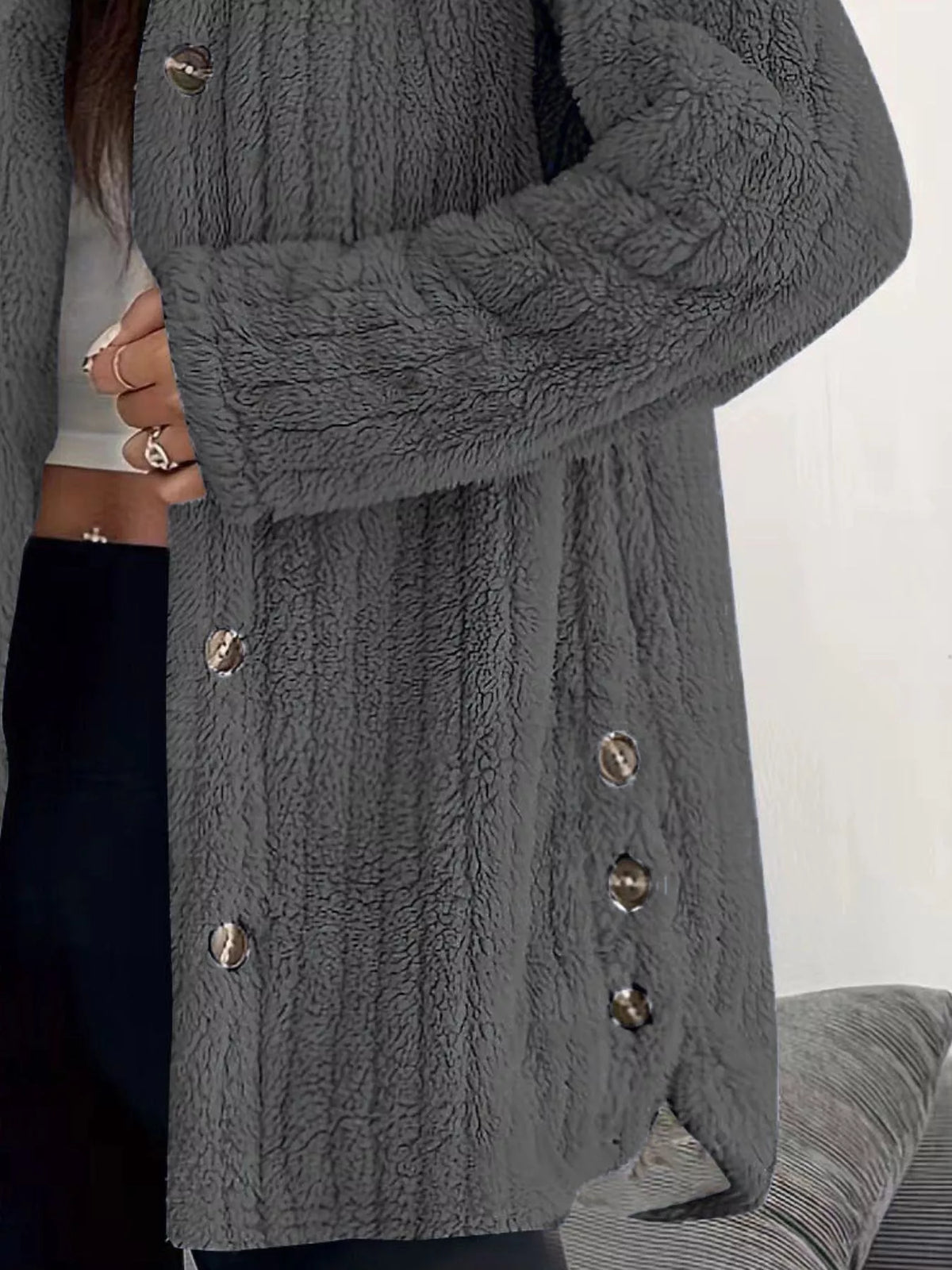 Plus Size Fleece Hooded Jacket women&