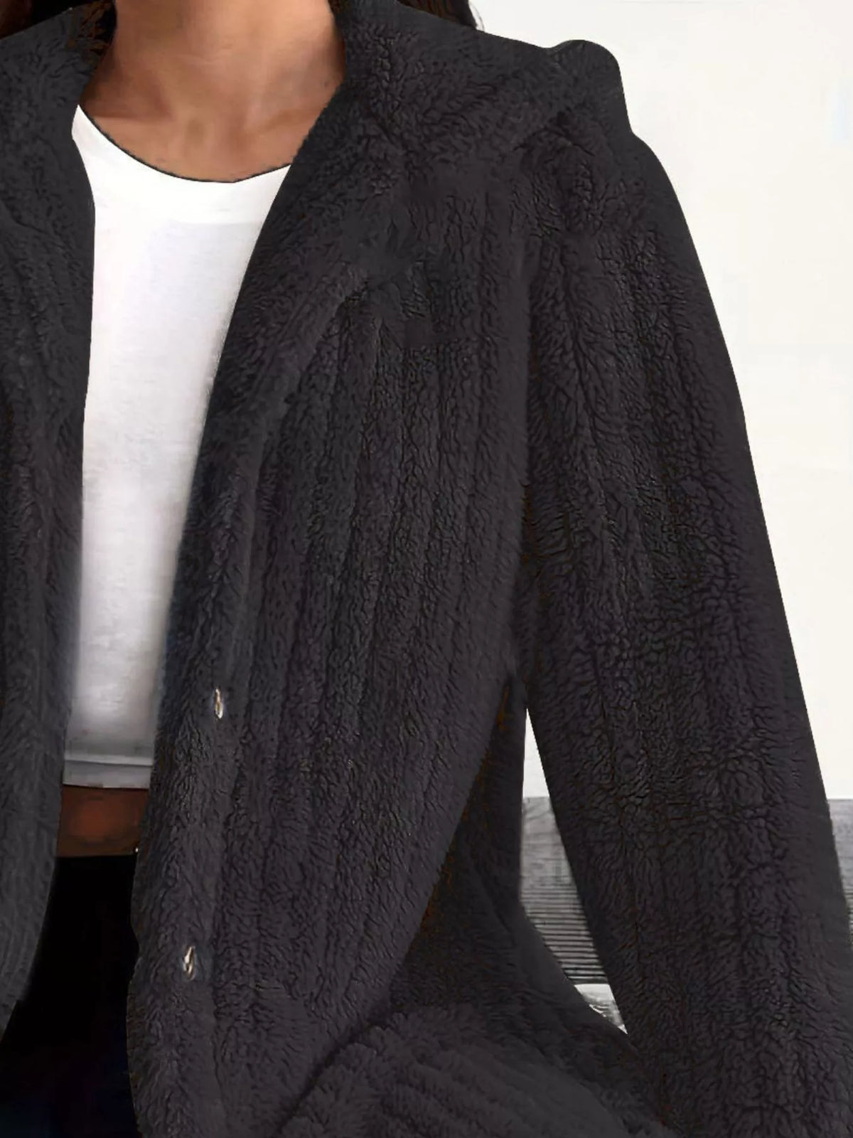 Plus Size Fleece Hooded Jacket women&
