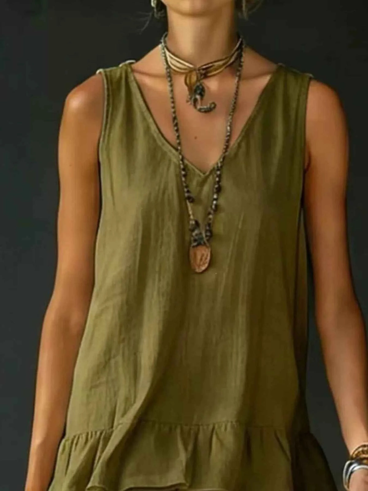 Elevate Your Wardrobe with Our Plus Size Ruffled Hem V-Neck Dress