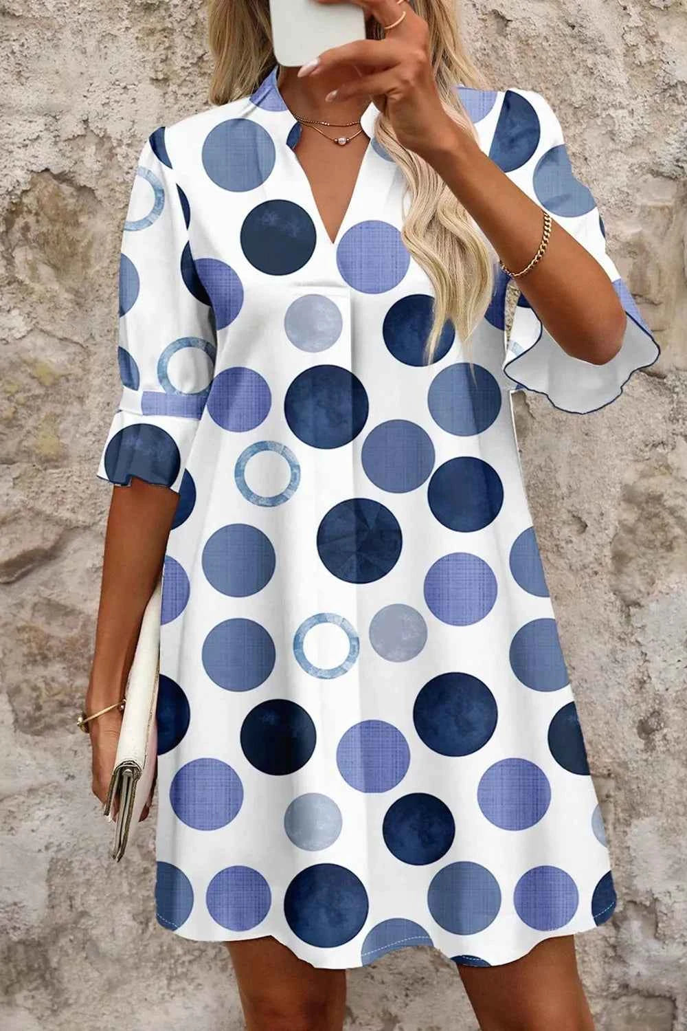 Chic Polka Dot Flounced Mini Dress for Effortless Summer Style