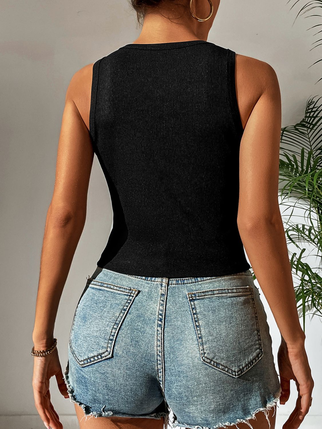 Leopard Cutout Tank Top leopard print