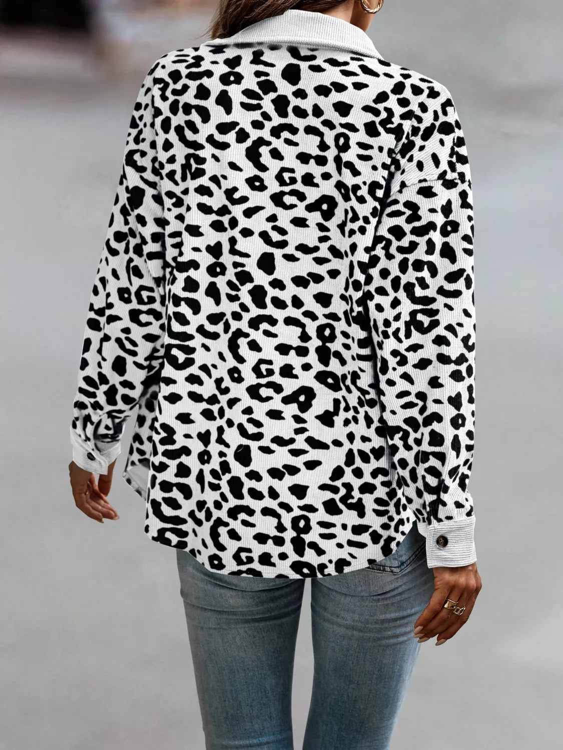Plus Size Leopard Print Jacket leopard print design