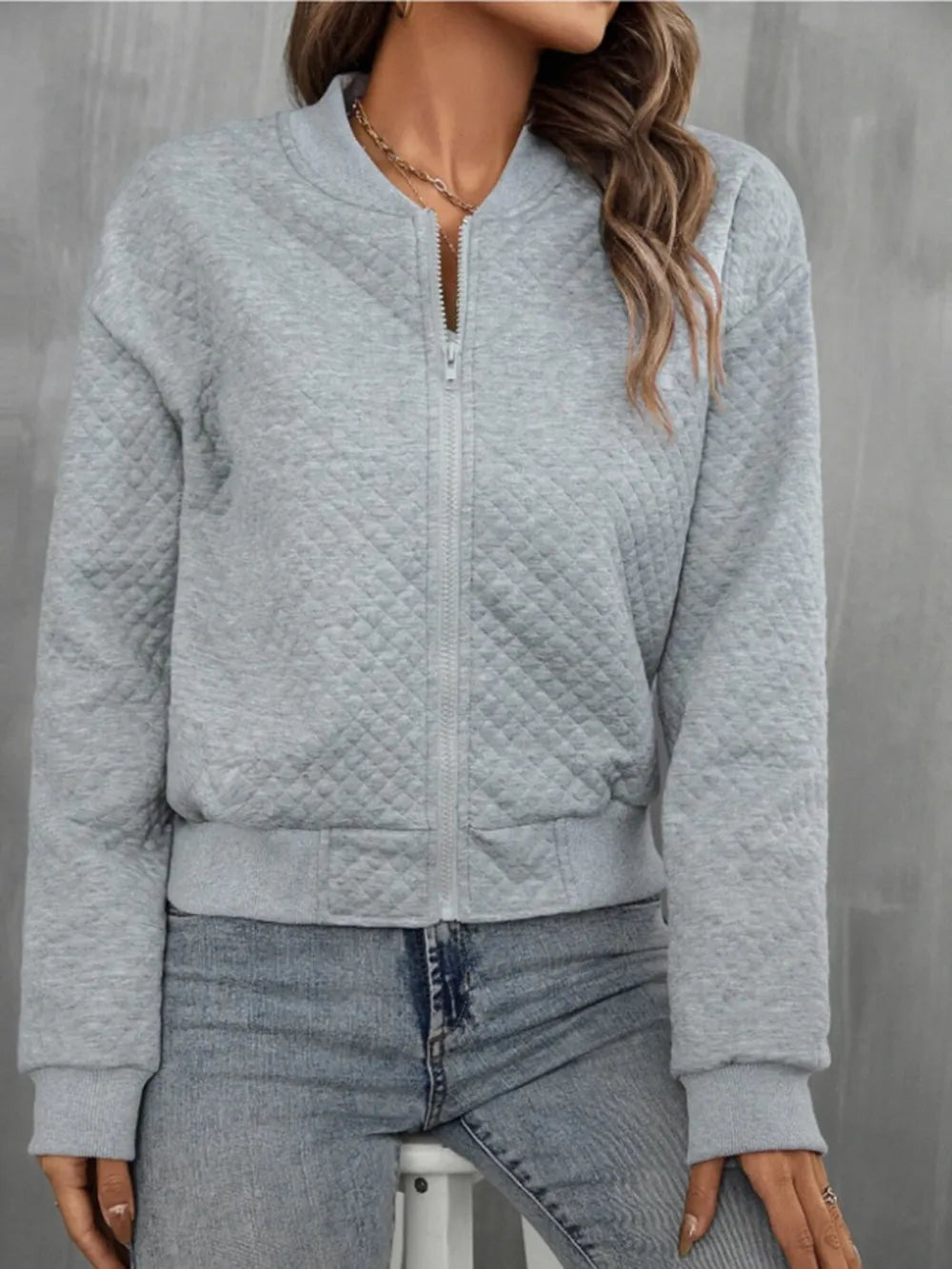 Zip Up Long Sleeve Jacket long sleeve design