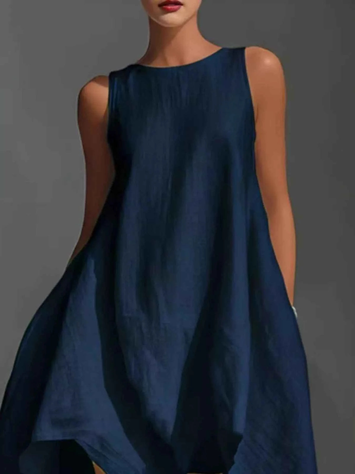 Effortlessly Chic Asymmetrical Sleeveless Dress for Any Occasion