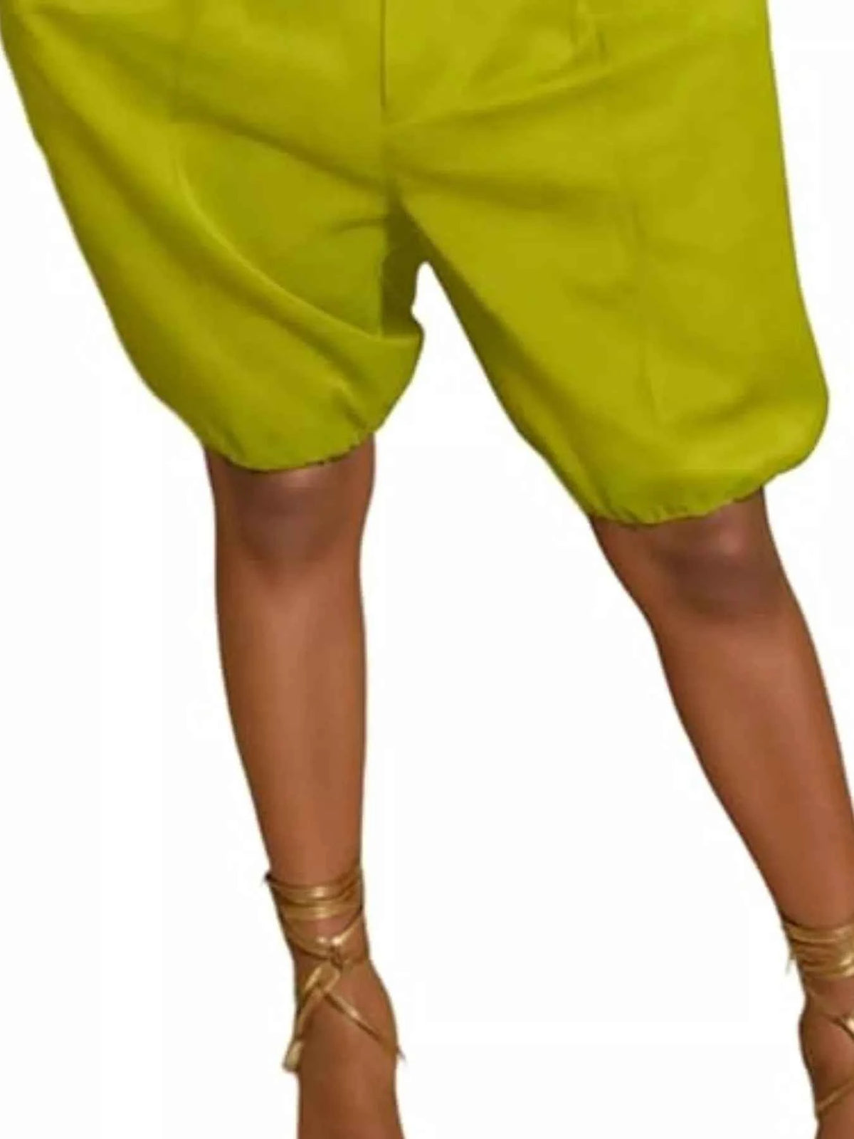 Pleated high waist shorts with drawstring waist