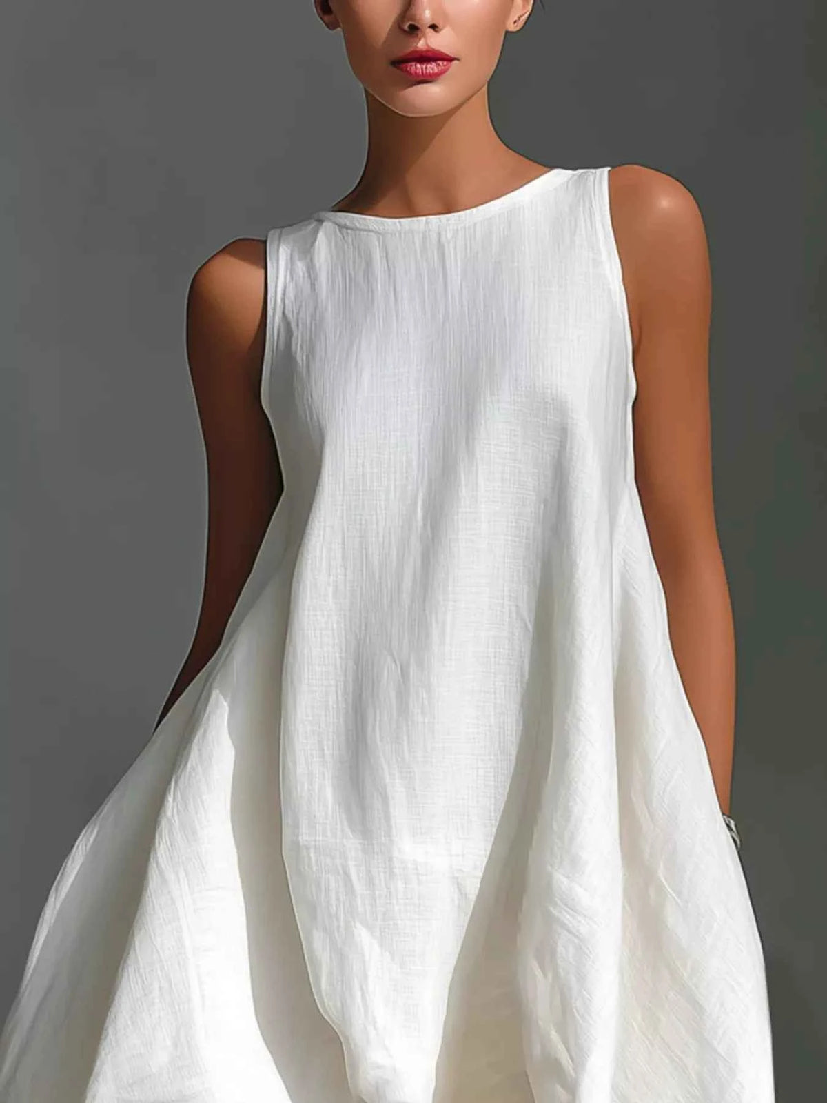 Effortlessly Chic Asymmetrical Sleeveless Dress for Any Occasion