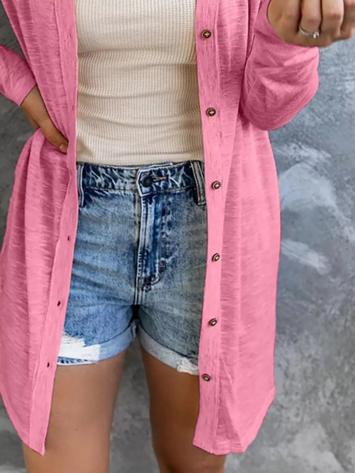 Lightweight Button-Down Cardigan women&
