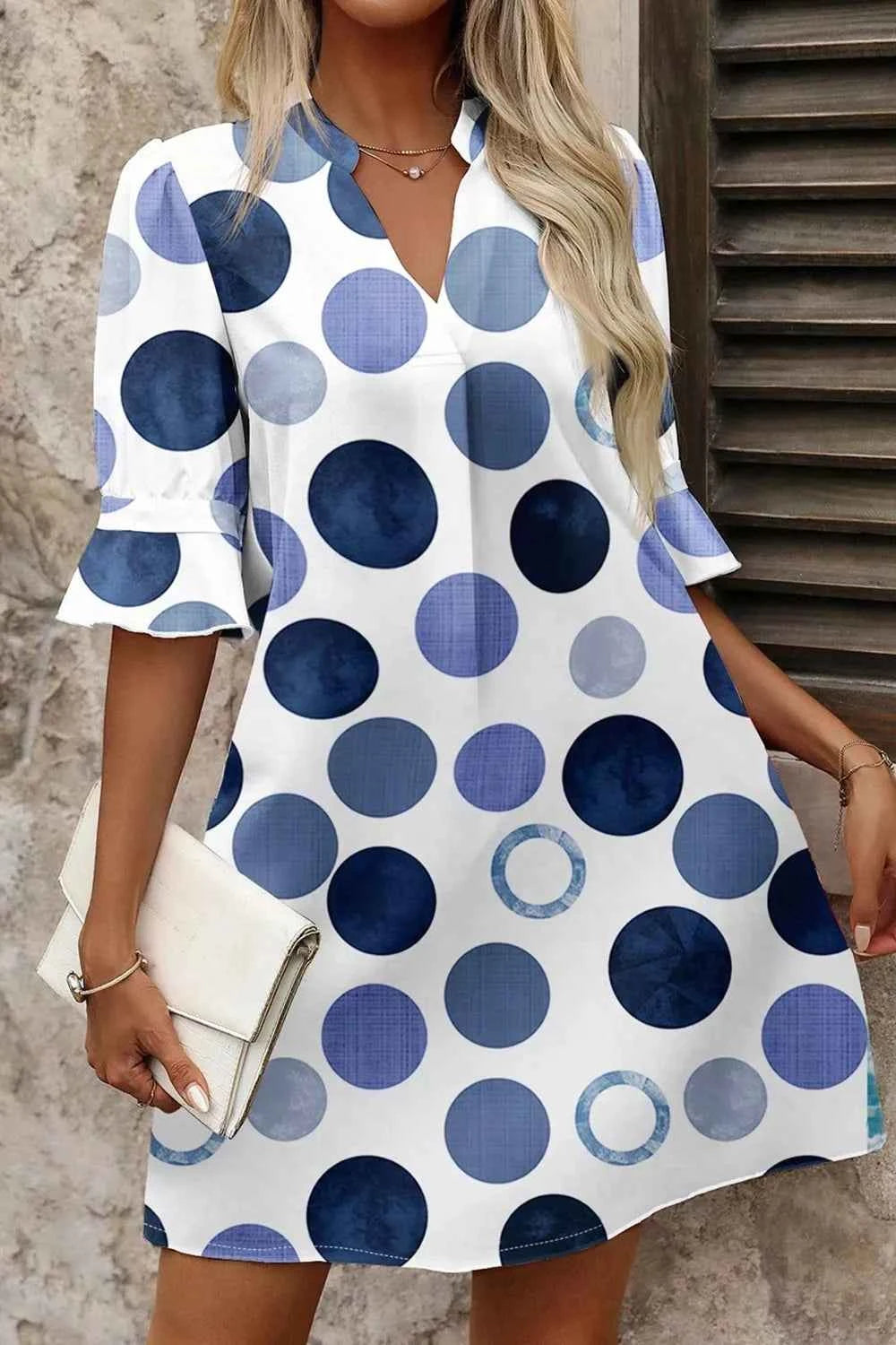 Chic Polka Dot Flounced Mini Dress for Effortless Summer Style
