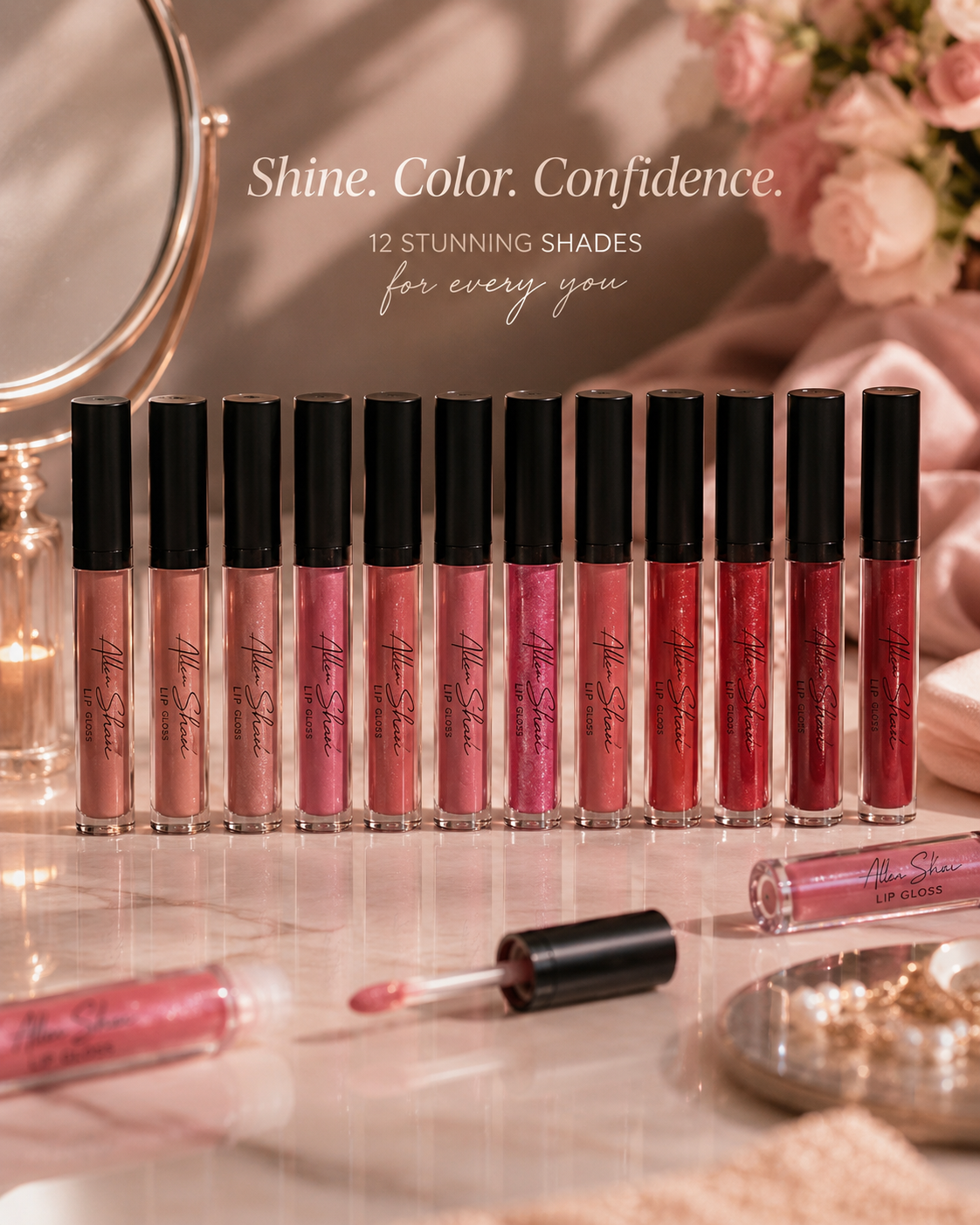 Silky cream lip gloss with smooth glossy finish