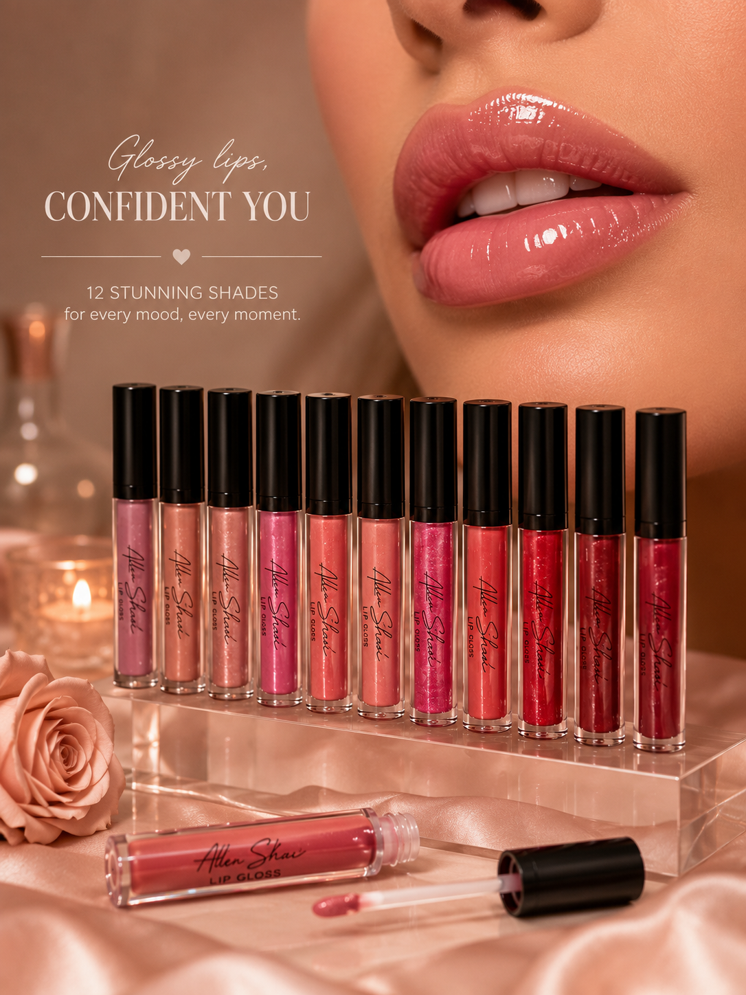 Silky cream lip gloss with smooth glossy finish