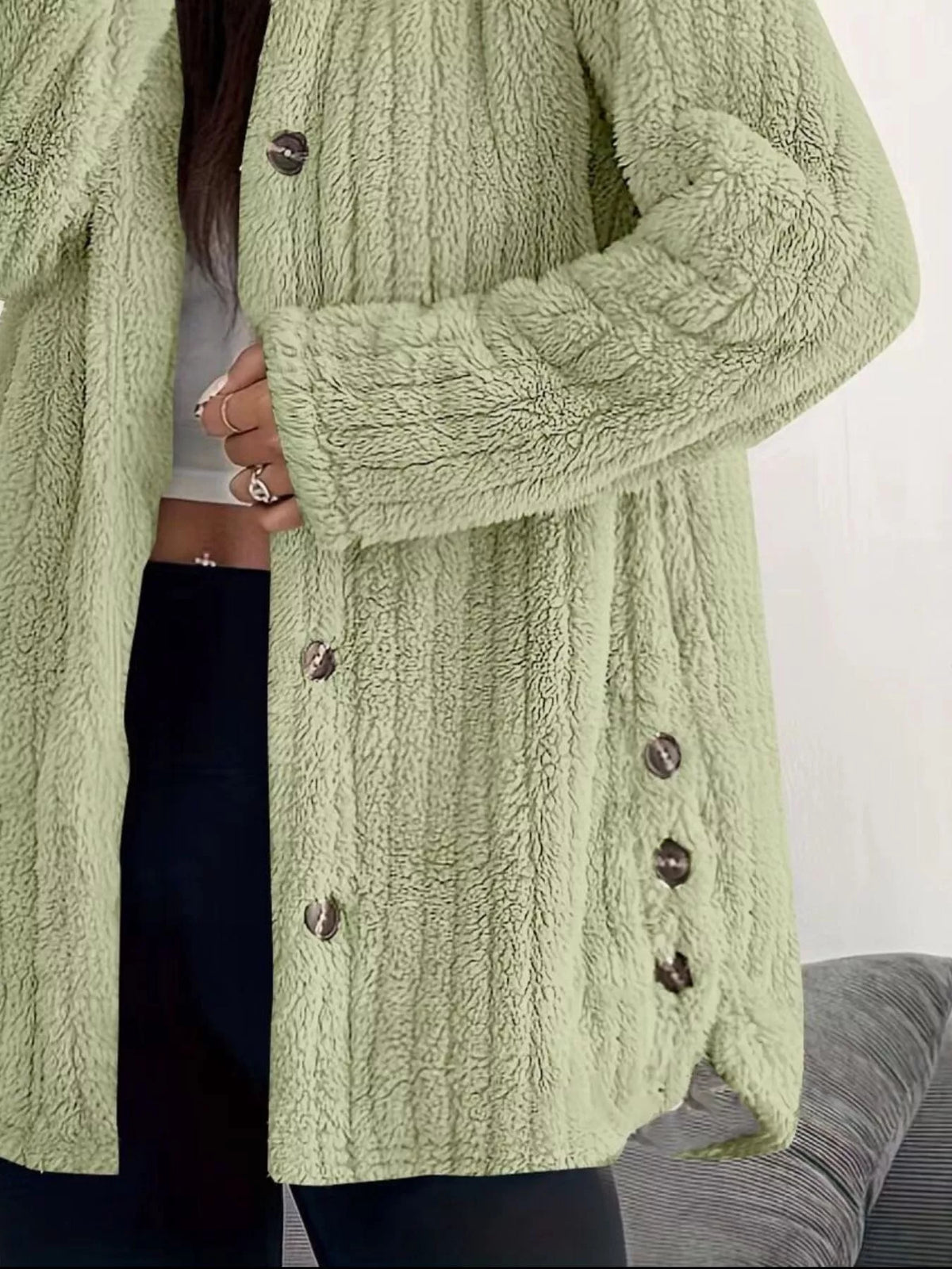 Plus Size Fleece Hooded Jacket women&