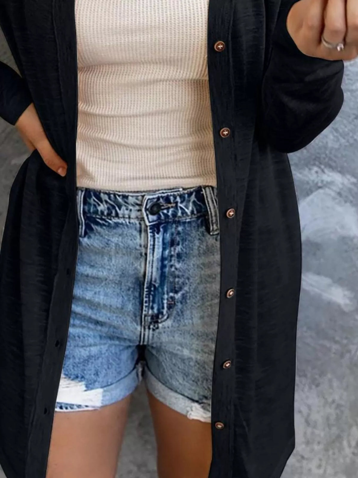 Lightweight Button-Down Cardigan women&