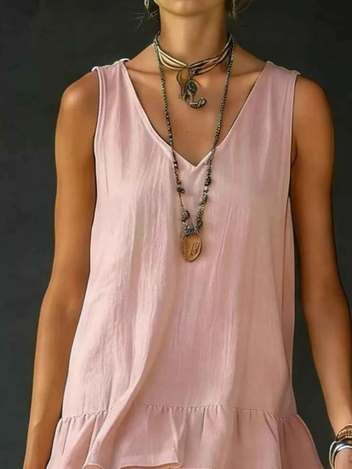Elevate Your Wardrobe with Our Plus Size Ruffled Hem V-Neck Dress