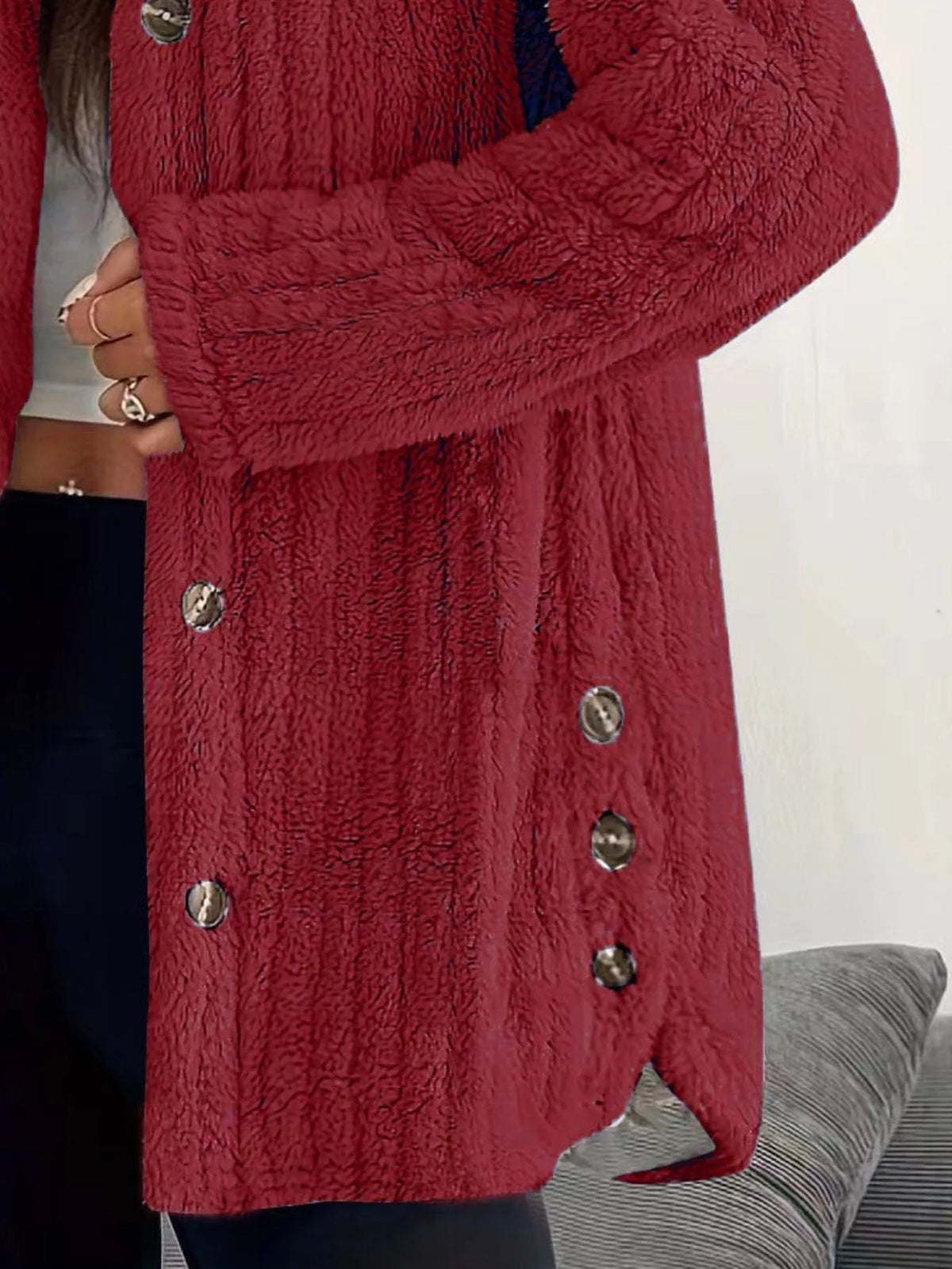 Plus Size Fleece Hooded Jacket women&