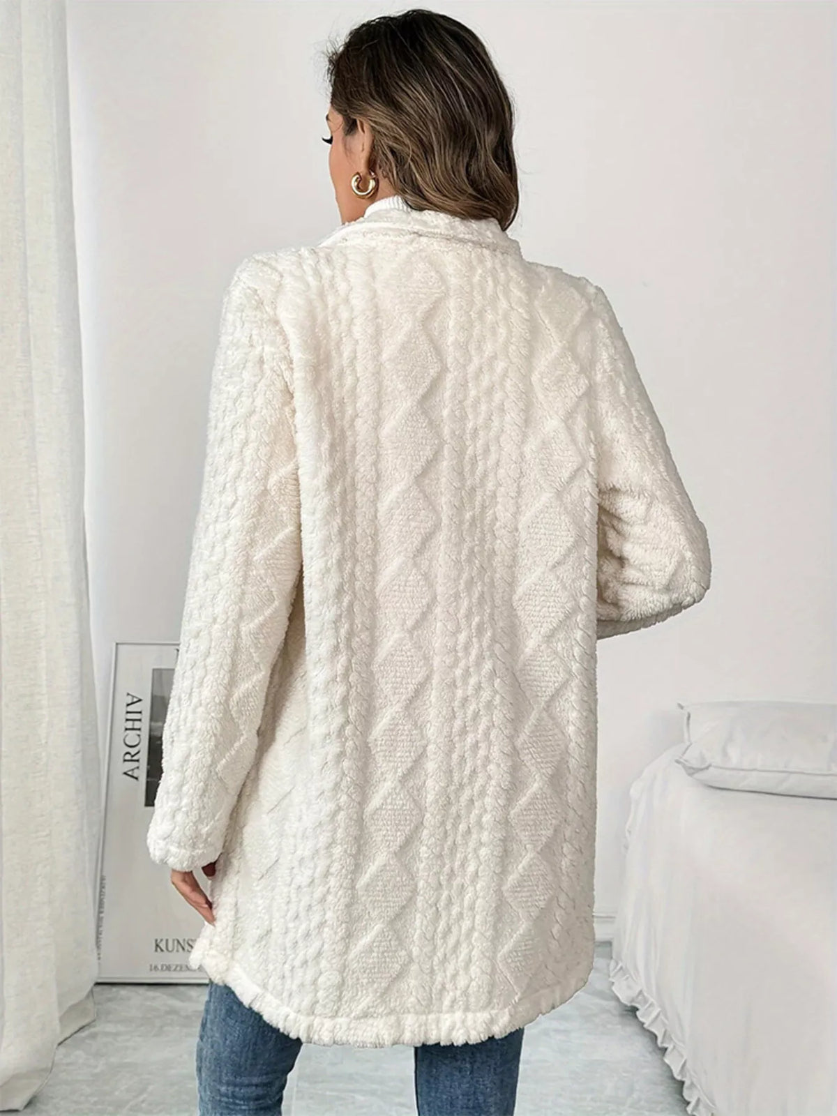 Fleece Double-Breasted Longline Coat women&