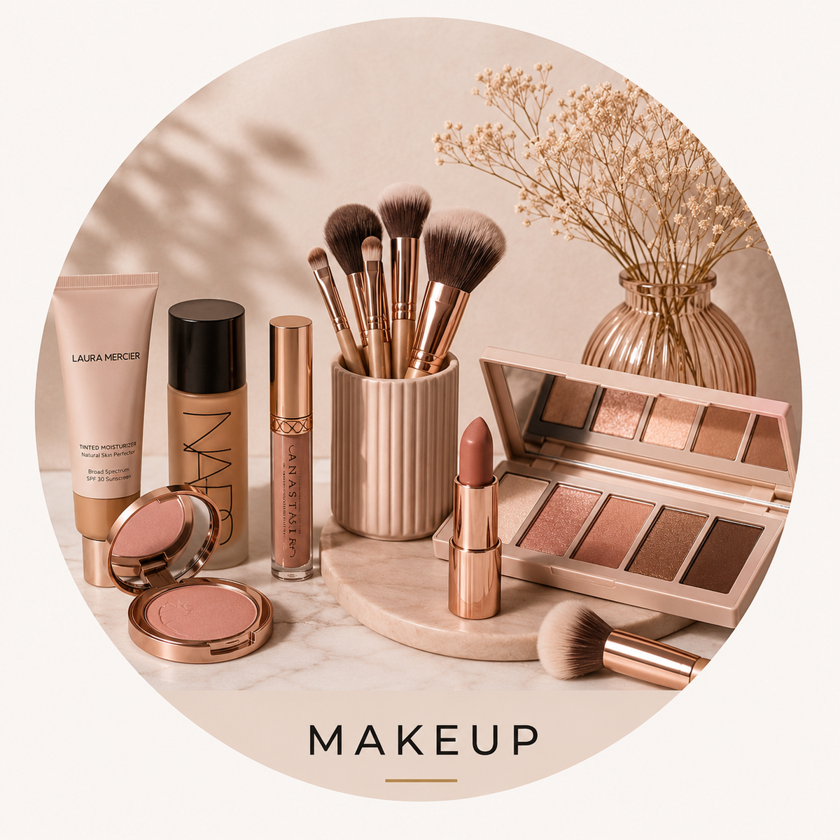 Makeup tools brushes and beauty applicators collection