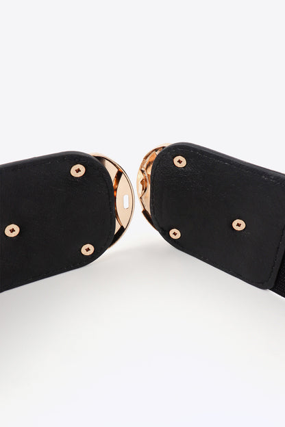 Double D Buckle PU Belt double buckle detail