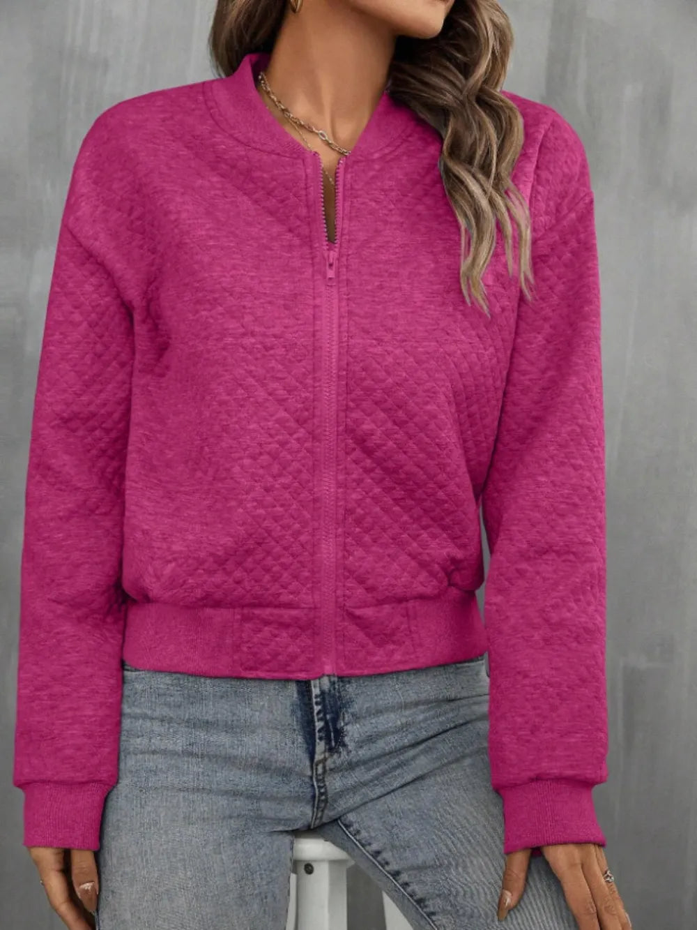 Zip Up Long Sleeve Jacket long sleeve design