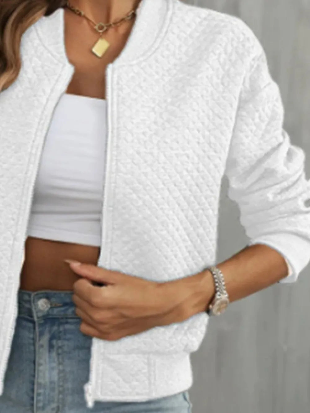 Zip Up Long Sleeve Jacket long sleeve design