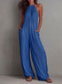 Wide Leg Backless Jumpsuit backless design