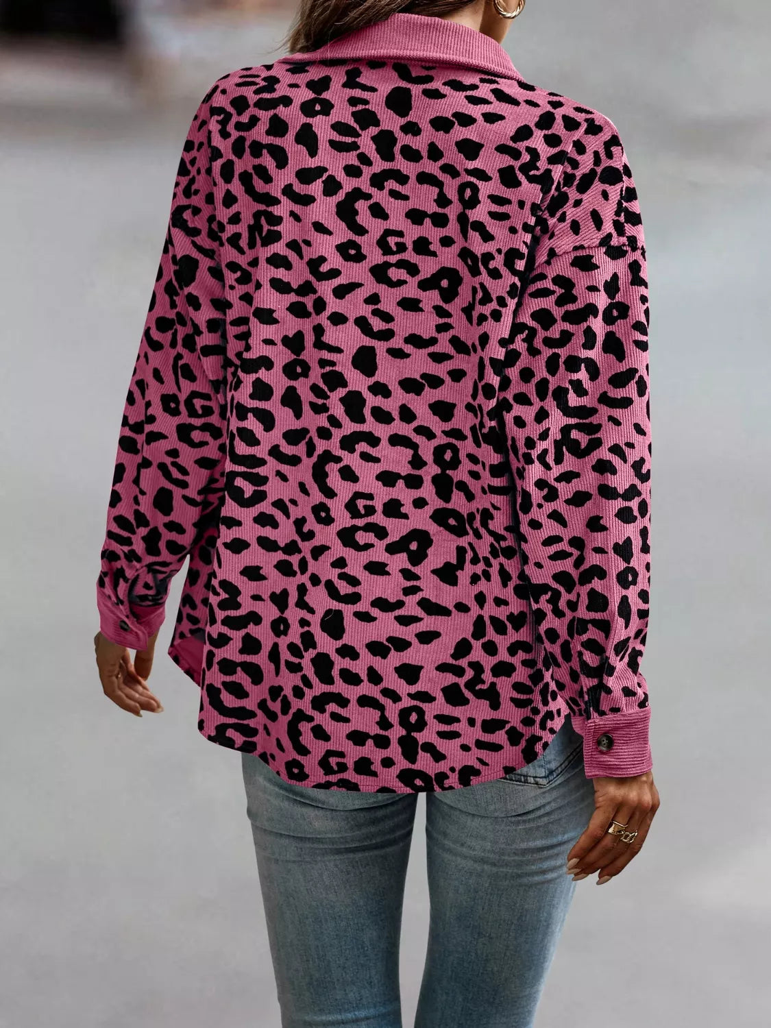 Plus Size Leopard Print Jacket leopard print design