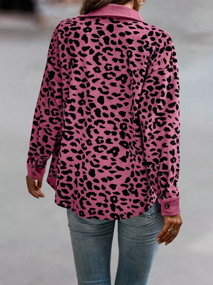 Plus Size Leopard Print Jacket leopard print design