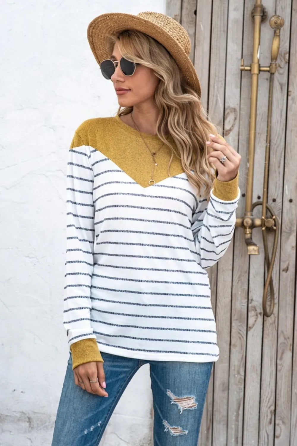 Striped Long Sleeve T-Shirt long sleeve detail