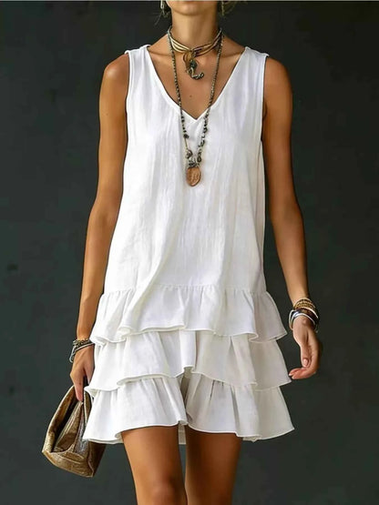 Elevate Your Wardrobe with Our Plus Size Ruffled Hem V-Neck Dress
