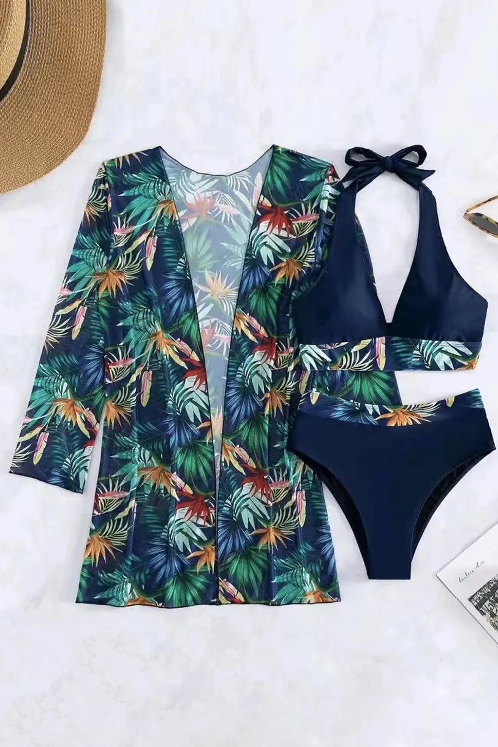 Halter Neck Three-Piece Swim Set three-piece swimwear
