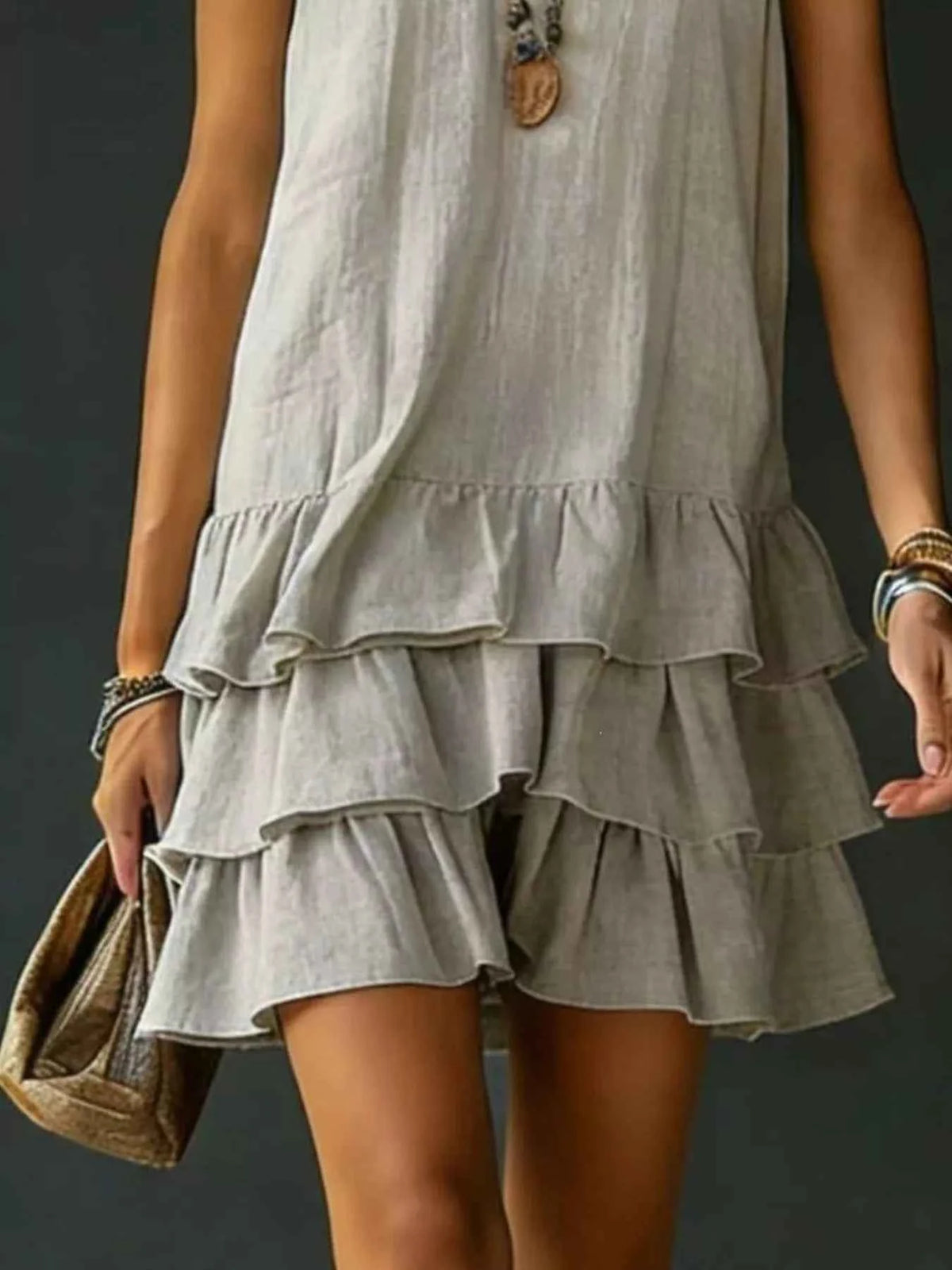 Elevate Your Wardrobe with Our Plus Size Ruffled Hem V-Neck Dress