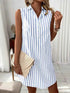 Stylish Sleeveless Striped Shirt Dress - Effortless Chic for Everyday Wear