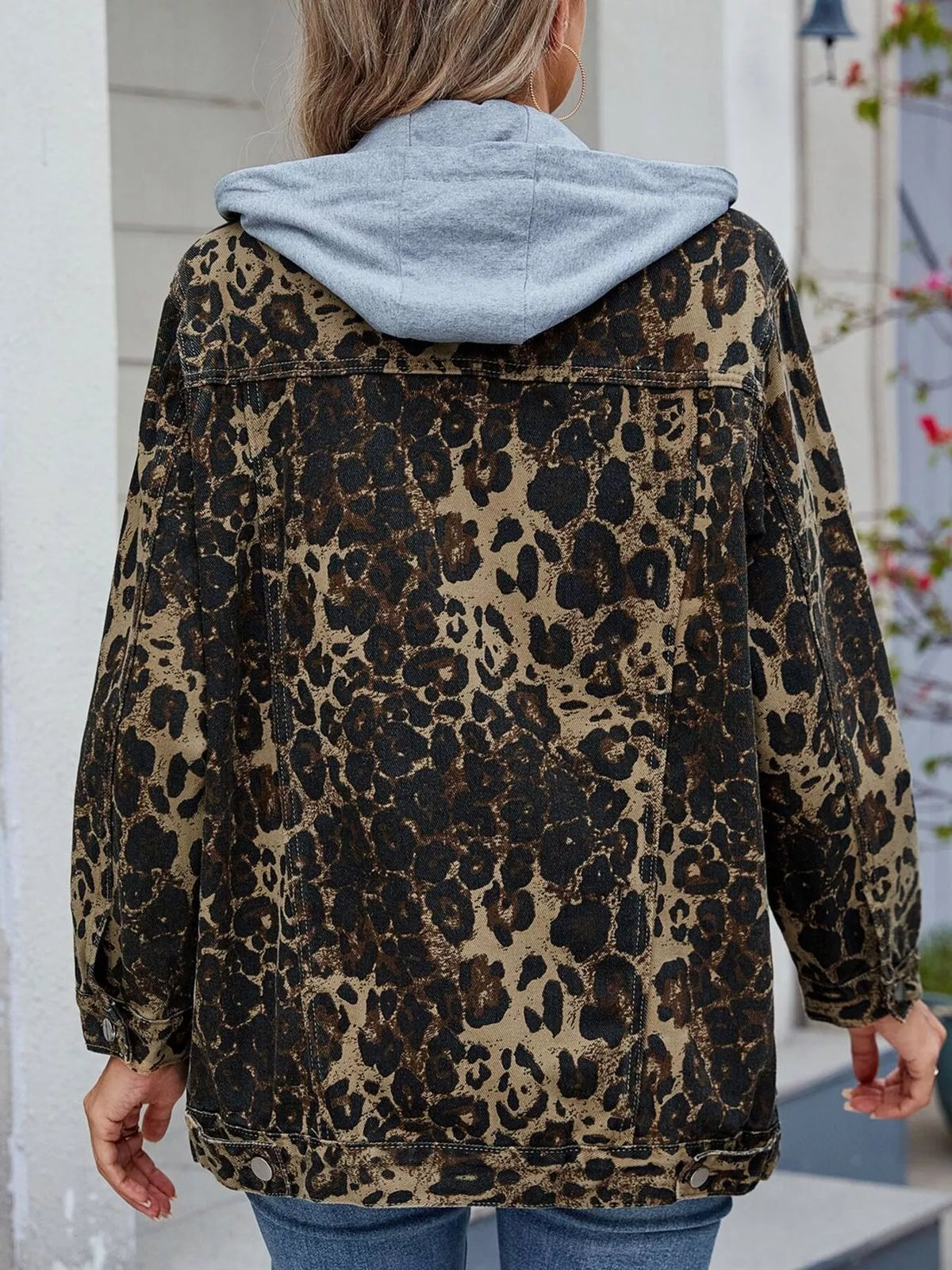 Oversized Button Up Denim Jacket casual style
