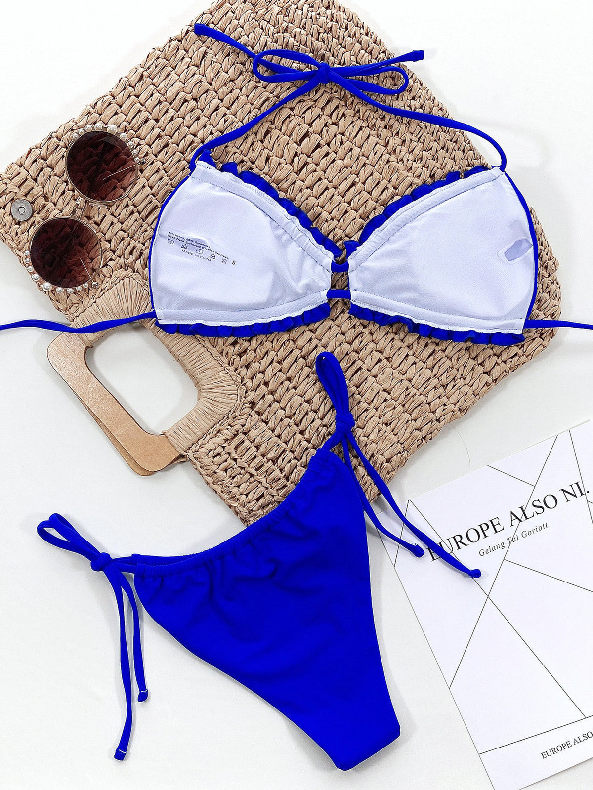 Frill Halter Neck Bikini Set – Women&