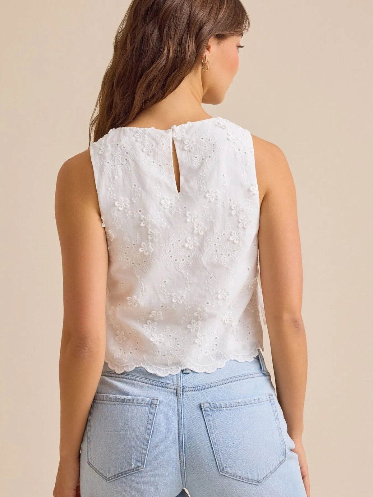 Eyelet Embroidered Tank Top sleeveless design