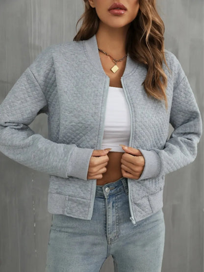 Zip Up Long Sleeve Jacket long sleeve design