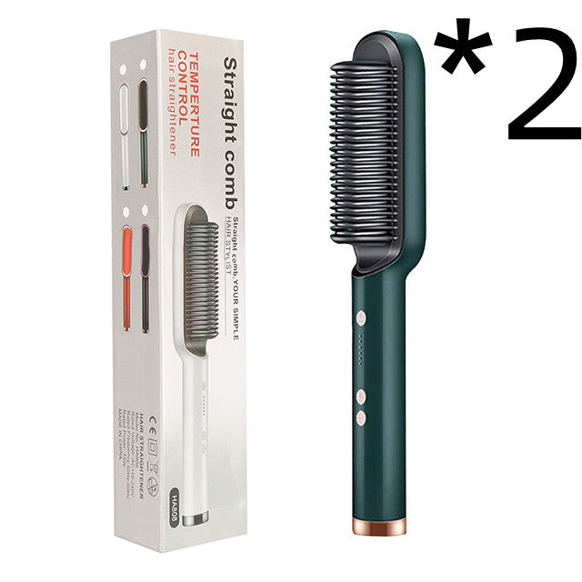 2-in-1 hair straightener and curling comb for versatile hairstyles