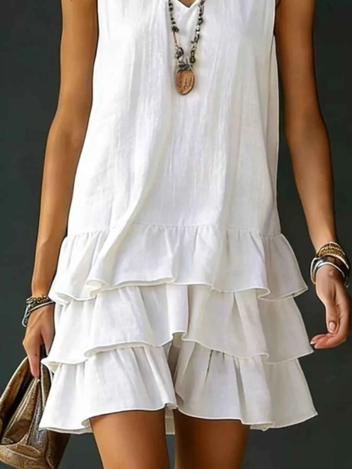 Elevate Your Wardrobe with Our Plus Size Ruffled Hem V-Neck Dress