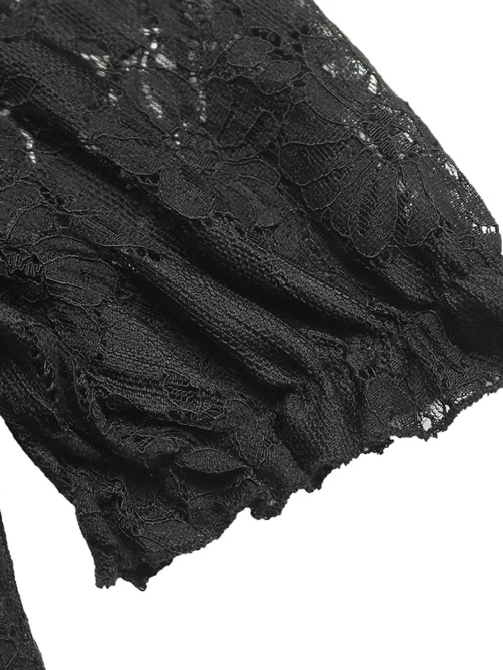 Perfee Lace Button Down Short Sleeve Shirt lace detail