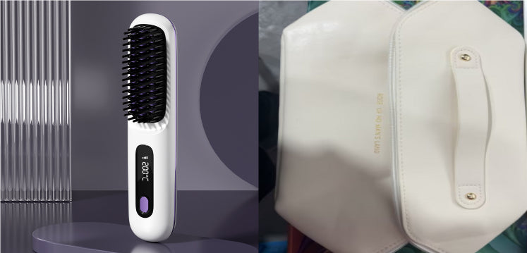Wireless hair straightener brush for smooth hair