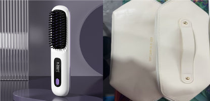 Wireless hair straightener brush for smooth hair