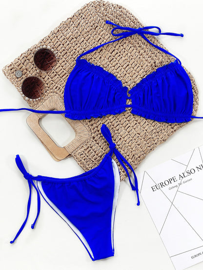 Frill Halter Neck Bikini Set – Women&