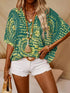 Printed V-Neck Half Sleeve Top printed design