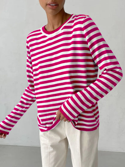 Striped Long Sleeve Sweater styled outfit