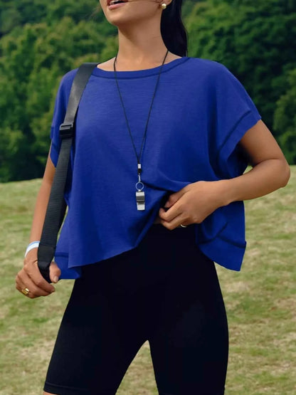 Stylish Cutout Back Short Sleeve T-Shirt for Effortless Chic